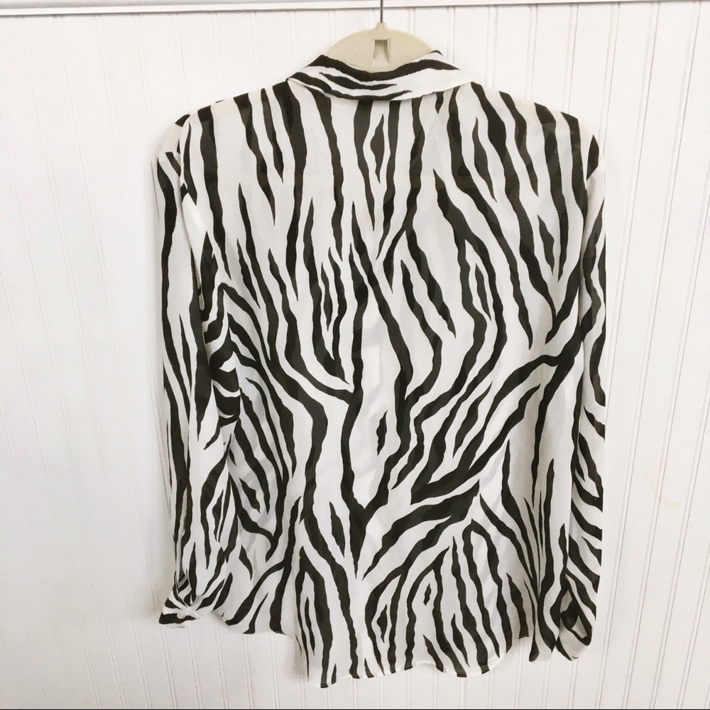 Diane Von Furstenberg Vintage Zebra Print Blouse Women’s Size Medium - Picture 3 of 5